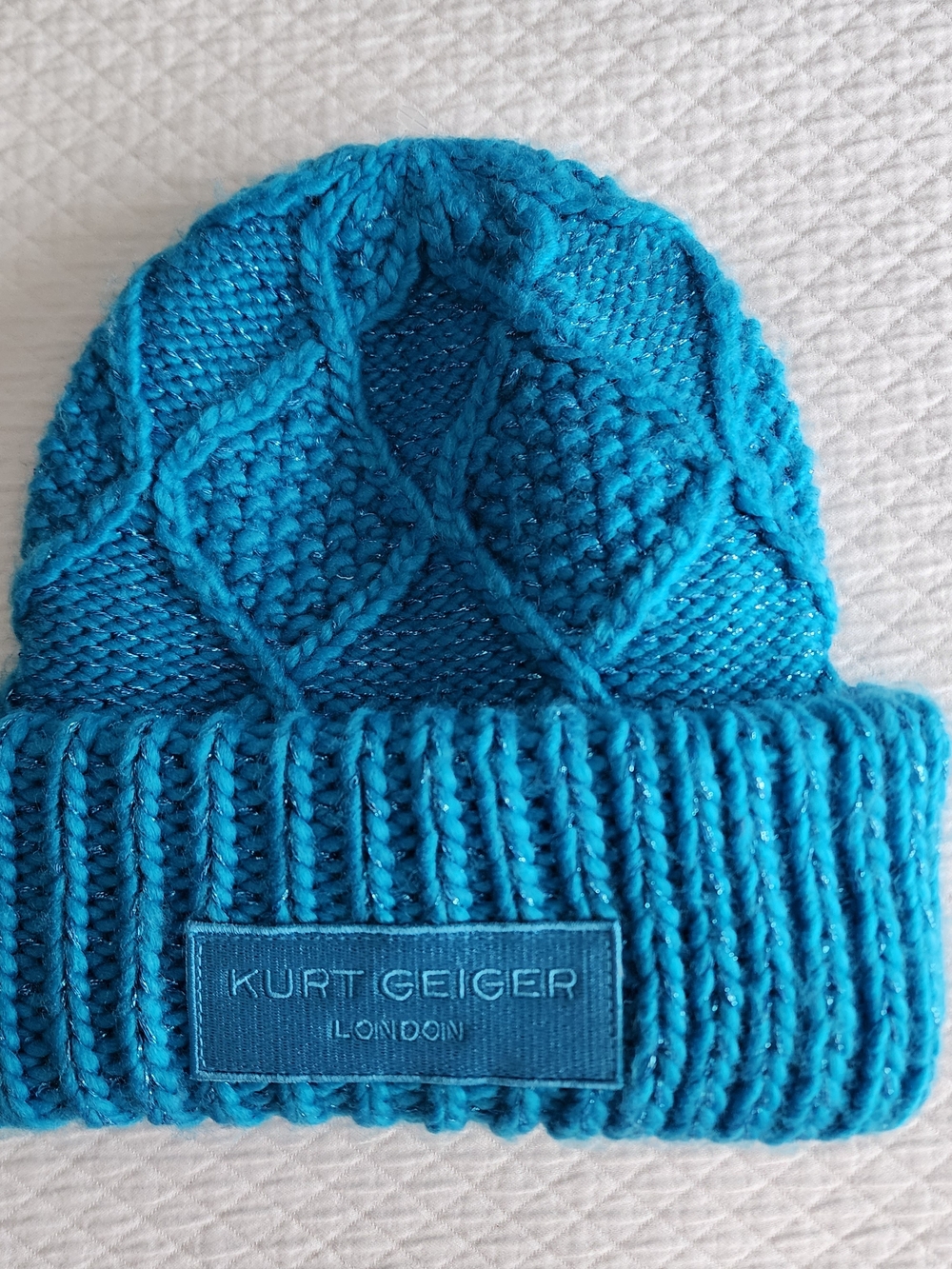 Kurt Geiger Wpmen New Teal Knit Beanie